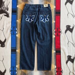 Vintage Y2K Men’s Noiz Jeans Size 30x30 Denim Embroidered Hip Hop Baggy Skate